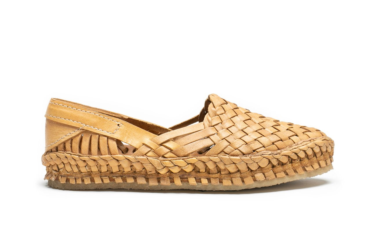 Women's Woven Flat, Natural Leather, Mohinders Shoes