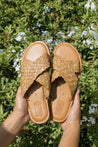 Sample Sale: Criss-Cross Woven Sandal in Honey