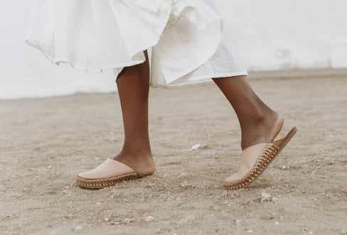 Women's Slides | Woven Leather Sandals | Mohinders