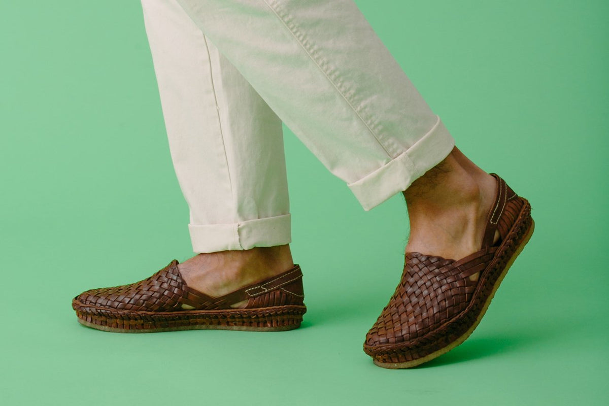 Men's Woven Leather Shoe | Oiled Leather | Mohinders | Shop Now