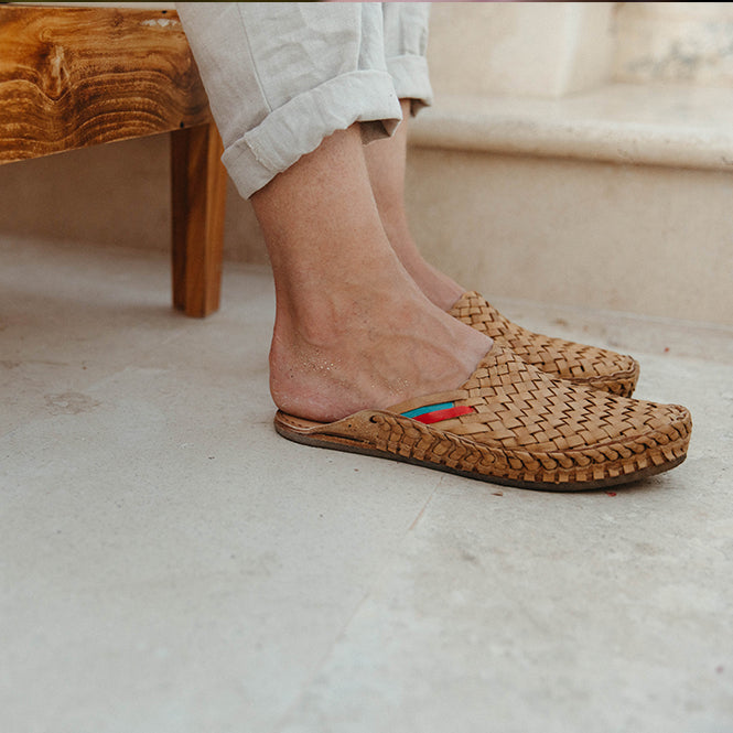 Men's Woven City Slipper | Natural Leather | Mohinders Shoes